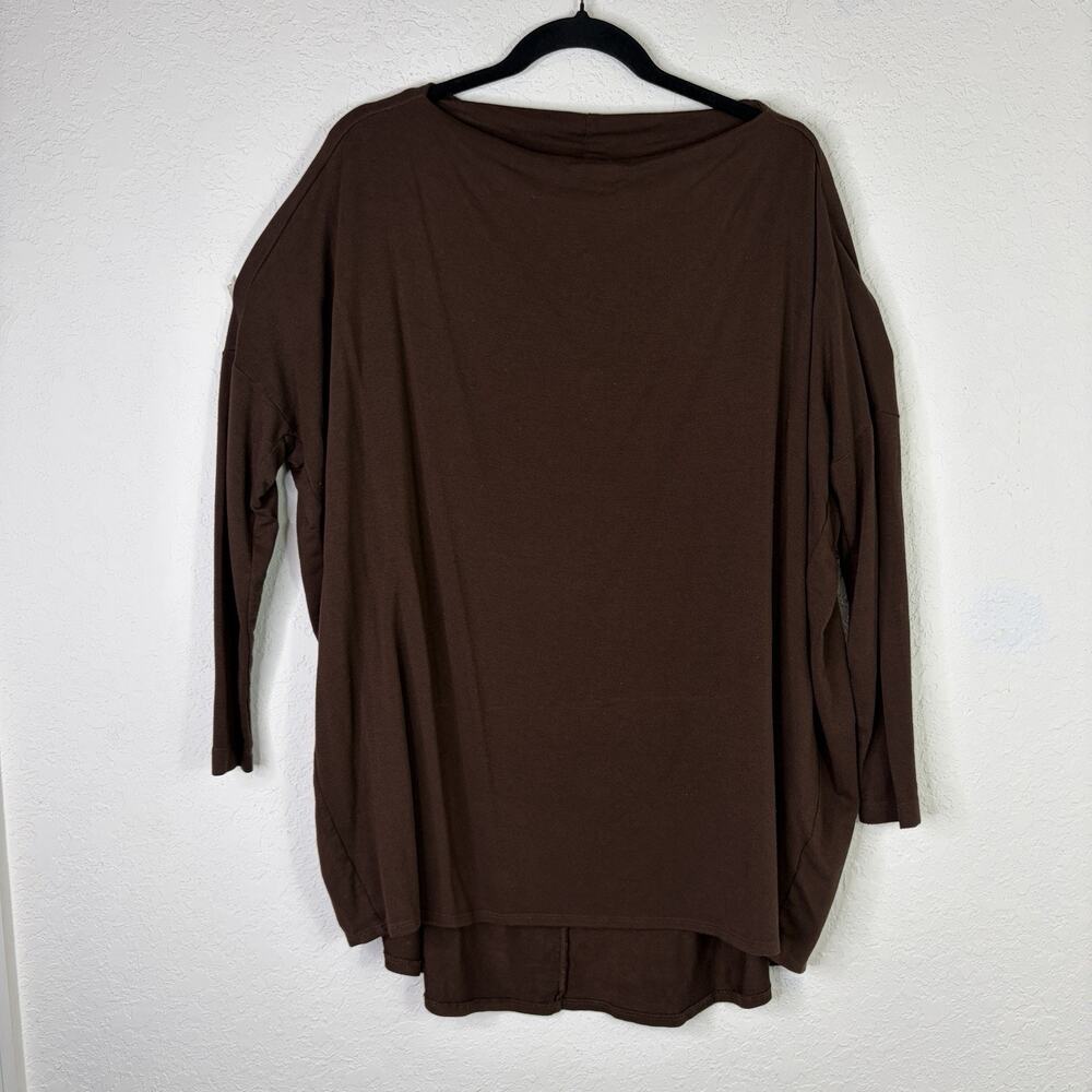 Bryn Walker Brown Jersey Tunic Top Size XS, Fall, soft, comfort, lagenlook, chic